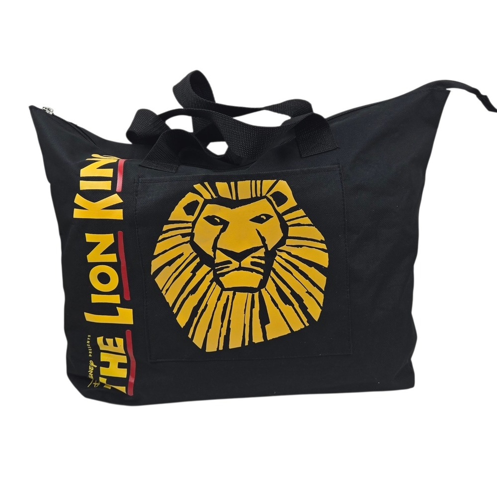 Disney Lion King Broadway Musical Tote Bag Zipper Black Poly 18x13x5" NWOT